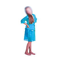 Детский дождевик на липучках Синий 60мкм 68х48 см, плащ дождевик | дитячий плащ дощовик (TO)