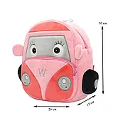 Шкільний рюкзак 3d, портфель, ранець 1 клас для хлопчиків, дівчаток у формі машинок із м'якої тканини Kakoo —, фото 4