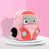 Шкільний рюкзак 3d, портфель, ранець 1 клас для хлопчиків, дівчаток у формі машинок із м'якої тканини Kakoo —, фото 5