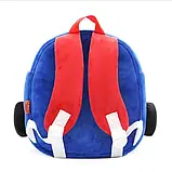 Шкільний рюкзак 3d, портфель, ранець 1 клас для хлопчиків, дівчаток у формі машинок із м'якої тканини Kakoo —, фото 8