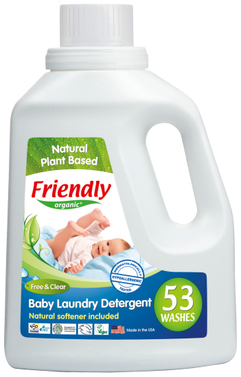 Органический жидкий стиральный порошок-концентрат Friendly Organic без запаха 1,57 литров (53 стирки) - фото 1 - id-p1620327619