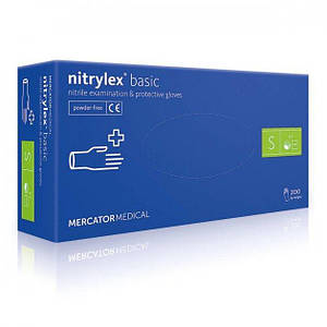 Перчатки нітрилові неопудрені NITRYLEX BASIC р.S, 100 шт