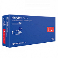 Перчатки нитриловые неопудренные NITRYLEX BASIC р.L, 100 шт