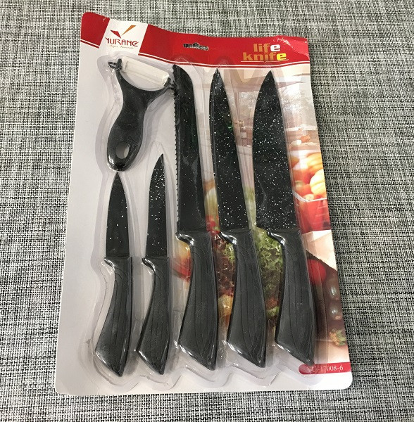 Набір кухонних металокерамічних ножів 6шт / ХЕ-6345