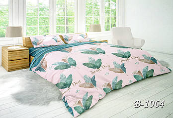 Двоспальна постільна білизна Тет-@-Тет В-1064 бязь (економ, нестандарт)