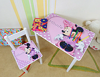 Детский столик и стульчик от производителя Украина Дерево и МДФ 2-7 лет стол и стул Минни Маус