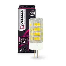 Лампа LED G4 V-G4 4W G4 4500K 380Lm кут360 21-17-24 Velmax