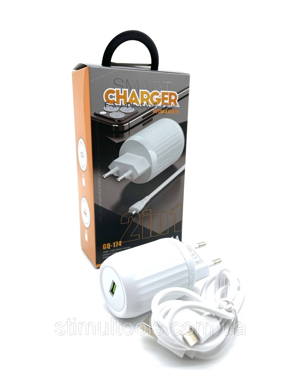 Мережевий зарядний пристрій. МЗП адаптер 220V GQ-174 1USB + iPhone 4.1A, фото 1