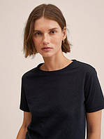 Літня Футболка чорна жіноча універсальна Топ якість Вільна футболочка бавовна повсякденна