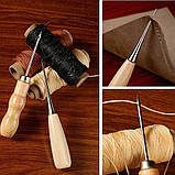 Набір для ручного шиття шкіри професійний інструмент для роботи нитки голки для шиття та ремонту, фото 9