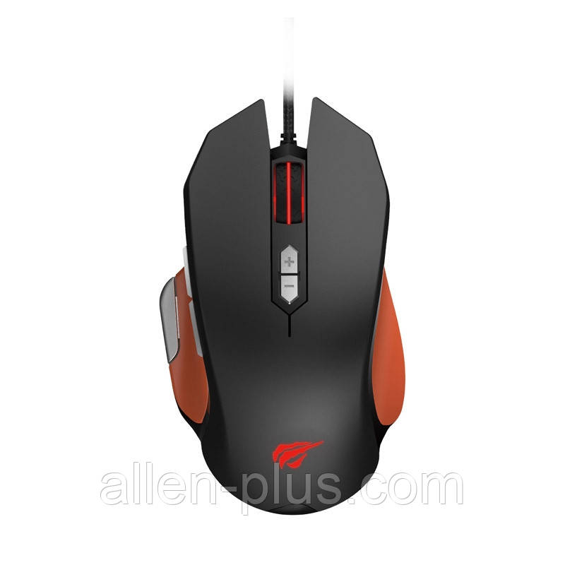 Миша професійна ігрова програмовна HAVIT HV-MS762 (4000 DPI) GAMING USB, black/orange