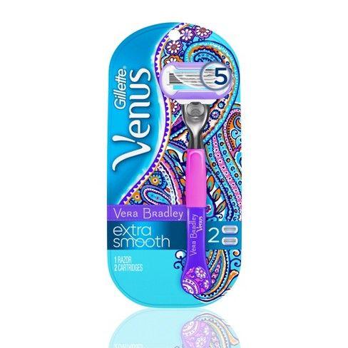 Станок для бритья женский Gillette Venus Vera Bradley Extra Smooth + 1 дополнительный картридж Venus Swirl - фото 1 - id-p381520055