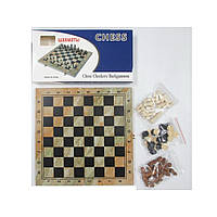 Шахматы деревянные Metr Plus 3в1: шахматы, шашки, нарды 34-36-4см (CJ901)