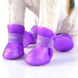 Черевики для собак Pet Shoes S (силіконові, фіолетові 43х33мм)