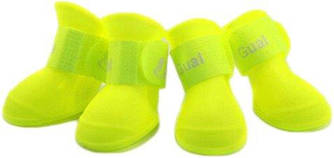Черевики для собак Pet Shoes S (силіконові, жовті 43х33мм)