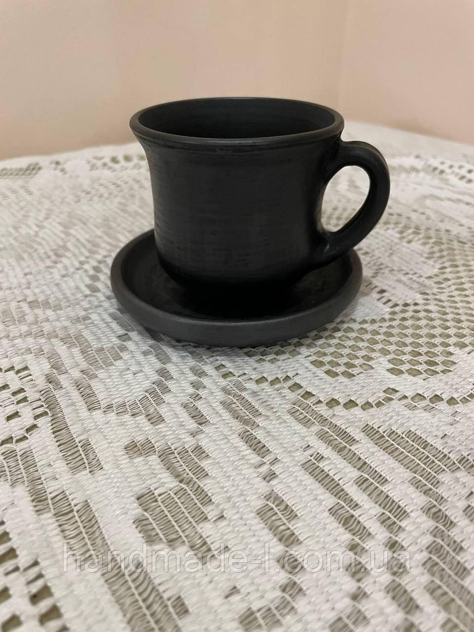 Чашка - філіжанка глиняна на каву авторська 190мл - фото 2 - id-p1607001111
