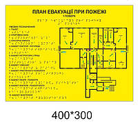 Тактильна табличка шрифт Брайля для сліпих План евакуації