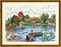 Набор для вышивания "Сельский пруд(Village pond)" Eva Rosenstand