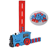 Детская игрушка паровоз с домино Domino Happy Truck Синий, паровозик на батарейках (SH)