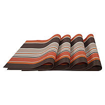 Сервірувальні килимки, декоративні, на стіл, 4 шт. в наборі, колір - коричнево-оранжевий