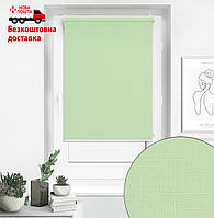Рулонная штора Tanova Лен 2073 Светло-зеленая бирюза | Ролл шторы в гостиную открытого типа 400х1600