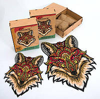 Деревянные фигурные пазлы, пазлы со зверями, пазлы для детей из дерева Red Fox, размер М, 120 детали Карт