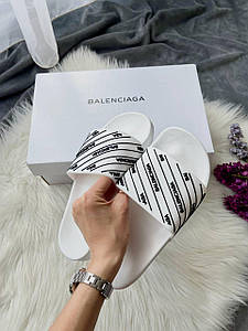 Жіночі Шльопанці Balenciaga Slides Small Logo 'White' 36-37-38-39-40-41