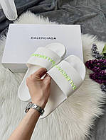 Женские Шлепанцы Balenciaga Slides Big Logo White 36-38-39-41