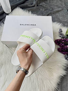 Жіночі Шлепанці Balenciaga Slids Big Logogo « White’ 36-38-39-41 »