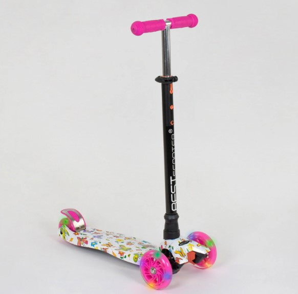 Самокат Best Scooter MAXI А 24652 /779-1396, трубка керма алюмінієва, зі світними колесами, фото 1