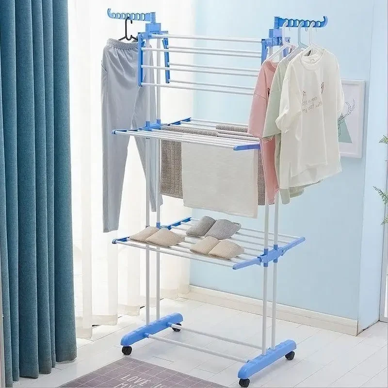 Сушарка для білизни Garment rack with wheels No K12-120 Блакитний