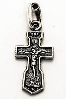 Серебряный крест с Распятием Распятие Христово Молитва Да воскреснет Бог
