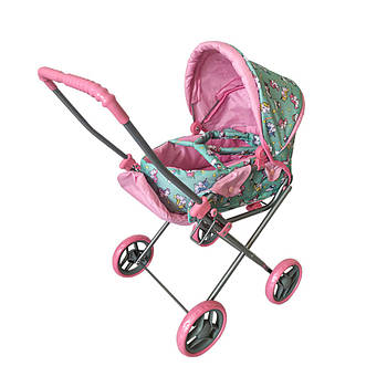 Коляска для ляльок Melogo 9391K суперлегка з люлькою (Єдинороги)