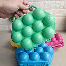 Пластиковий лоток з литою ручкою для зберігання та транспортування десятка яєць., фото 2