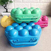 Пластиковий лоток з литою ручкою для зберігання та транспортування десятка яєць., фото 4