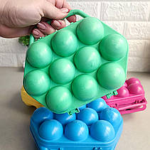 Пластиковий лоток з литою ручкою для зберігання та транспортування десятка яєць., фото 5