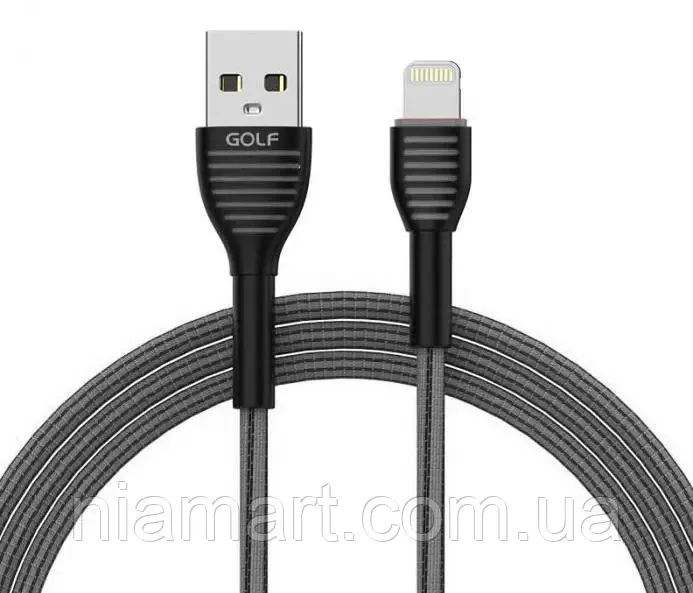 Кабель для iPhone Golf GC-74 USB - Lightning 3А 1 метр Grey