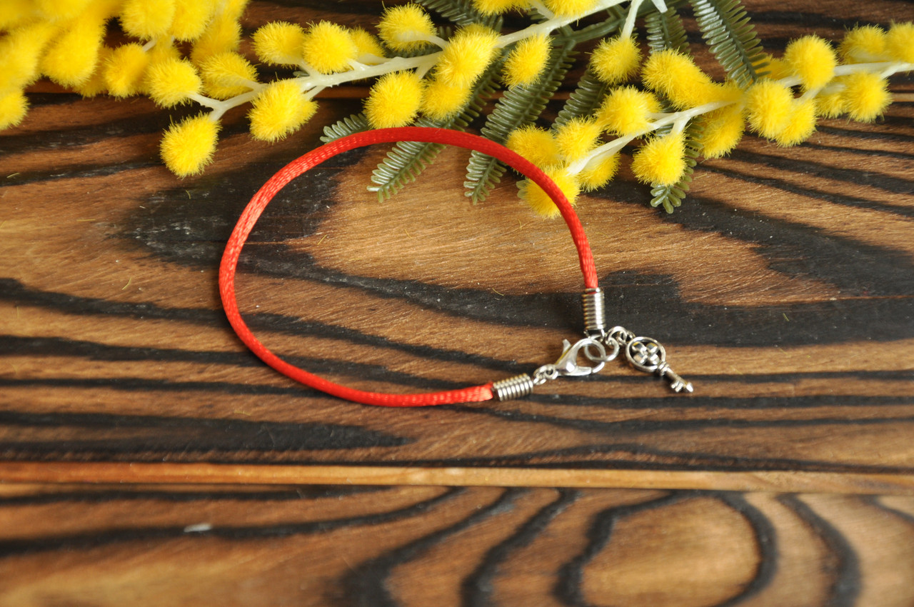 Браслет червона нитка з талісманом "Ключ", фото 1