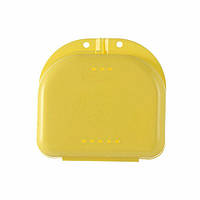 Контейнер для хранения зубных протезов, кап, 78х75х25 мм. желтый