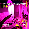 Фітопрожектор світлодіодний Sunlight 30Вт 220В IP54 250x125x50мм (LED 30W повного спектру), фото 8