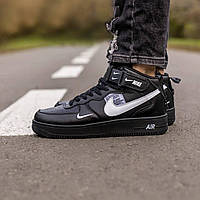 Кроссовки мужские черные Nike Air Force 1'07Lv8 Ultra Hight (01032)