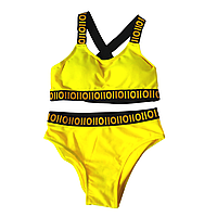 Желтый Спортивный купальник для девочек раздельный для басейна плавания пляжа на 8 9 10 лет