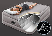 Надувная кровать со встроенным насосом на 220в Intex Foam Top High-Rise Airbed 64470 (152х203х51см)