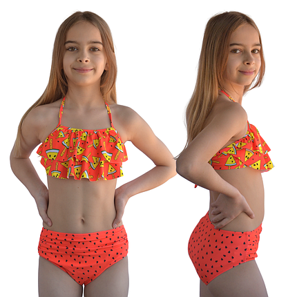 Помаранчеві Купальники для підлітків та дітей оптом Упаковка 5 шт від 8 до 16 років, фото 1