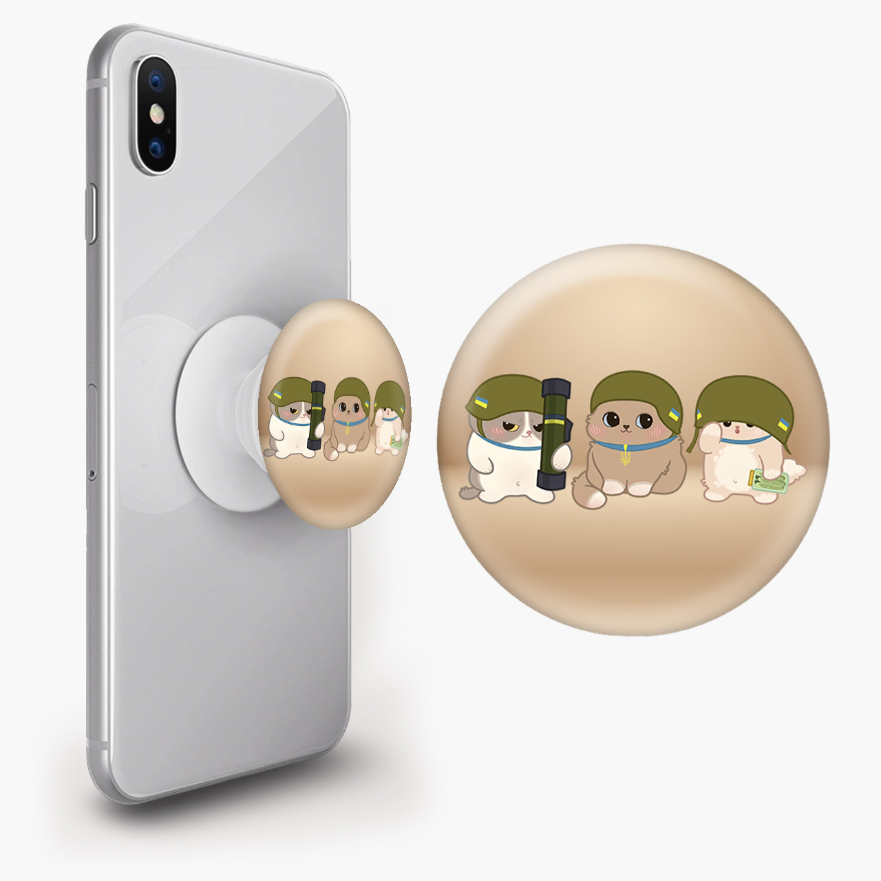 Тримач для смартфона попсокет (Popsockets)  ЗСУ котики