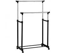 Подвійна вішалка органайзер телескопічна вішалка стійка для одягу підлогова MINI Double Pole, фото 4