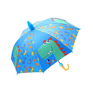 Дитячий парасоль Lesko QY20301 Cool Dinosaur Blue ( динозавр) тростина автоматичної з пластиковим чохлом