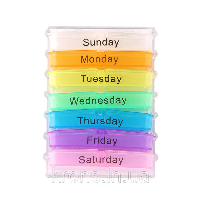 Таблетка органайзер Lesko PILL для таблеток на 28 відділень контейнера, фото 1