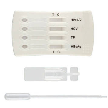 Комбінований тест Ecotest для діагностики 4 інфекцій (геп В (HBsAg), геп C (HCV), ВІЛ (HIV), сифілісу