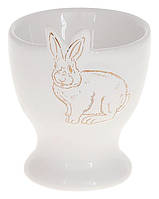 Подставка для яйца "Bunny" 6.5см, керамика, белый с золотом